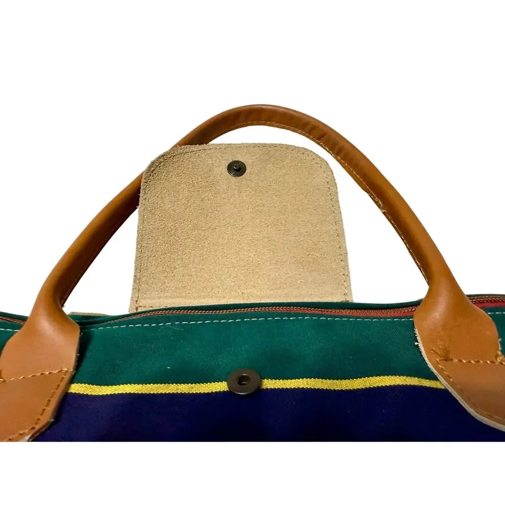 Vintage Accessories Unlimited Striped Canvas Weekender Travel Duffle Bag